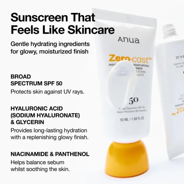 Anua - Zero-Cast Moisturizing Finish Sunscreen 50ML
